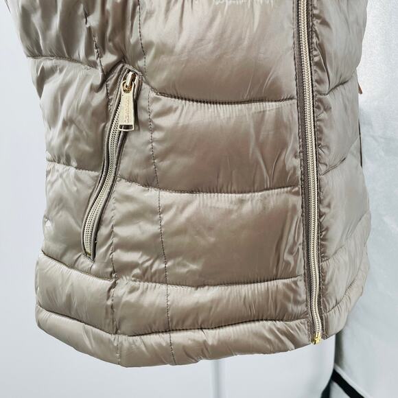 Calvin Klein Metallic Puffer Outdoor Winter Sleeveless Hi Neck Softshell Vest S - Picture 5 of 12